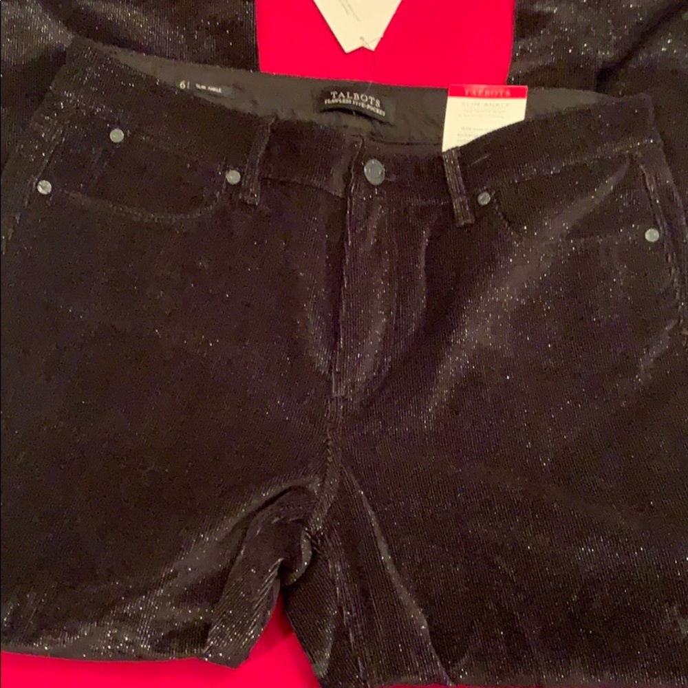Talbots Slimming Ankle Black Corduroy Jeans